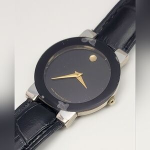 Vintage Movado Museum Classic 84-04-0880 V834 Swiss Black Dial Unisex Watch